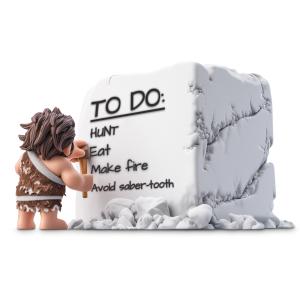 Caveman To-Do List Customizable PowerPoint clipart graphic preview.