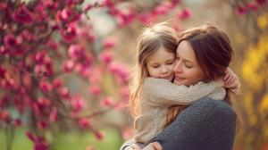 Mother Daughter Embrace PowerPoint clipart graphic preview.