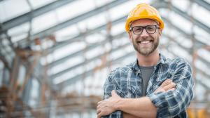 Construction Worker Background Image PowerPoint clipart graphic preview.