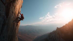A Background Image of an Adventurous Climber PowerPoint clipart graphic preview.