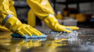 Workplace Cleaning and Safety Background Image PowerPoint clipart graphic preview.