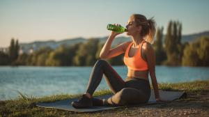 Fitness and Hydration Scene Background Image PowerPoint clipart graphic preview.