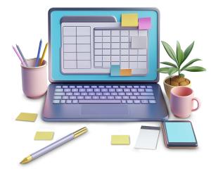 Modern Workspace PowerPoint clipart graphic preview.