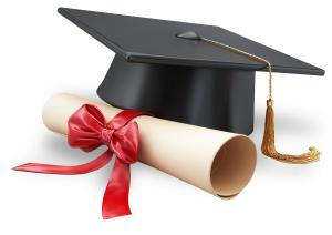 Graduation Cap Diploma PowerPoint clipart graphic preview.