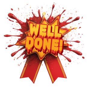 Ribbon Splatter Award Customizable PowerPoint clipart graphic preview.