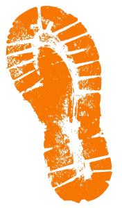 Shoe Footprint PowerPoint clipart graphic preview.