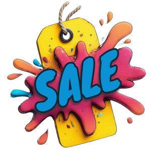 Sale Tag Splash Customizable PowerPoint clipart graphic preview.