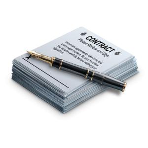 Contract Signing Papers  Image Customizable PowerPoint clipart graphic preview.