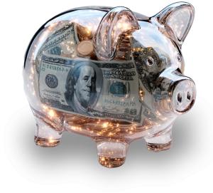 Image of a Glass Piggy Bank PowerPoint clipart graphic preview.