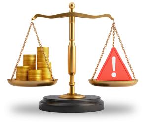 Risk Reward Balance PowerPoint clipart graphic preview.