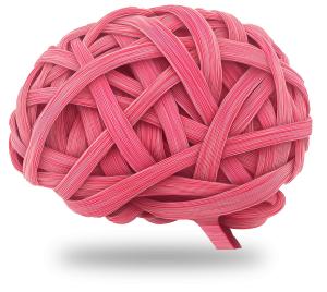 Brain Wrapped Lines  Image PowerPoint clipart graphic preview.