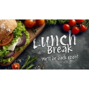 Lunch Break  - Customizable PowerPoint clipart graphic preview.
