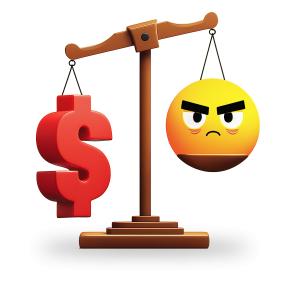 Money vs Happiness Scale PowerPoint clipart graphic preview.