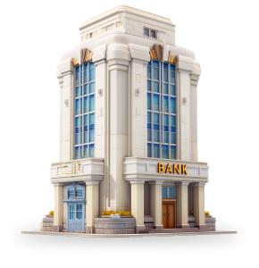 Modern Bank Building  Image PowerPoint clipart graphic preview.