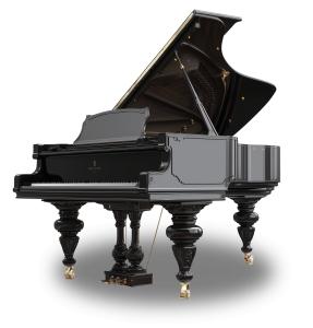 Elegant Black Grand Piano PowerPoint clipart graphic preview.