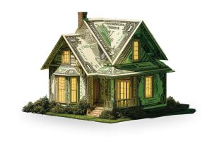 Money House PowerPoint clipart graphic preview.