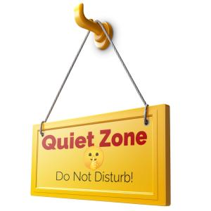 Hanging Quiet Zone Sign - Customizable PowerPoint clipart graphic preview.