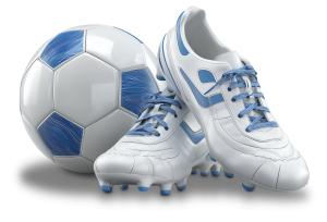 Soccer Shoes Ball PowerPoint clipart graphic preview.