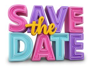Save the Date PowerPoint clipart graphic preview.