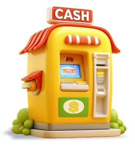 ATM Cash Machine  Image PowerPoint clipart graphic preview.