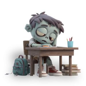 Zombie Student PowerPoint clipart graphic preview.