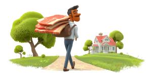 Idiom - Bring Home The Bacon  Image PowerPoint clipart graphic preview.