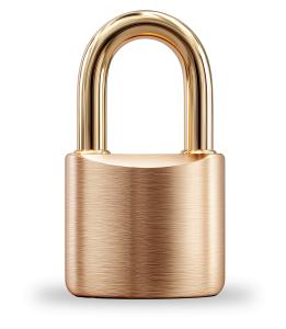 Golden Lock PowerPoint clipart graphic preview.