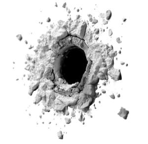 A  Image of a Hole Impact Explosion PowerPoint clipart graphic preview.