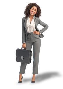 Woman Holding Briefcase PowerPoint clipart graphic preview.