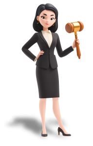 Businesswoman Judge PowerPoint clipart graphic preview.
