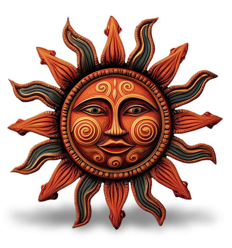 High-resolution clipart illustration of Sun Face Clipart, designed for creative multimedia presentations, dynamic visual storytelling, and professional content design.