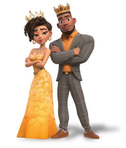 Homecoming King And Queen PowerPoint clipart graphic preview.