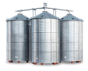A  image of a group of New Silos PowerPoint clipart graphic preview.