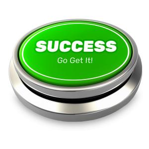 Motivational Success Button - Customizable PowerPoint clipart graphic preview.