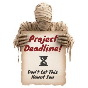 Mummy Holding Sign Customizable PowerPoint clipart graphic preview.