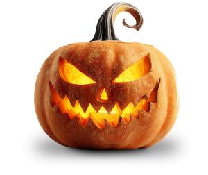 Scary Carved Pumpkin PowerPoint clipart graphic preview.
