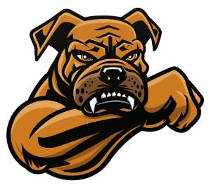 Fierce Bulldog Mascot Graphic PowerPoint clipart graphic preview.