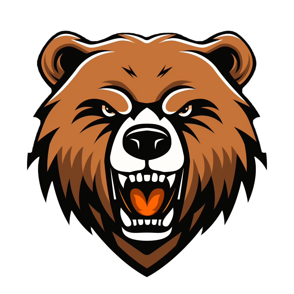 High-resolution clipart illustration of Fierce Bear Mascot Clipart PNG, designed for environmental education decks, outdoor recreation marketing, and conservation awareness campaigns.