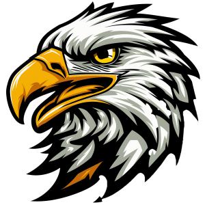 Fierce Eagle Mascot  PNG PowerPoint clipart graphic preview.