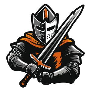 Fierce Knight Mascot  PNG PowerPoint clipart graphic preview.