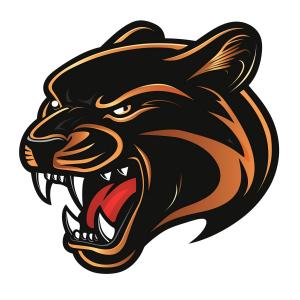 Fierce Panther Mascot  PNG PowerPoint clipart graphic preview.