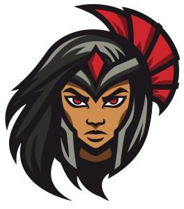 Fierce Woman Warrior  PNG PowerPoint clipart graphic preview.