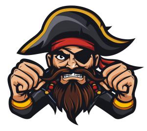 Fierce Pirate Mascot  PNG PowerPoint clipart graphic preview.
