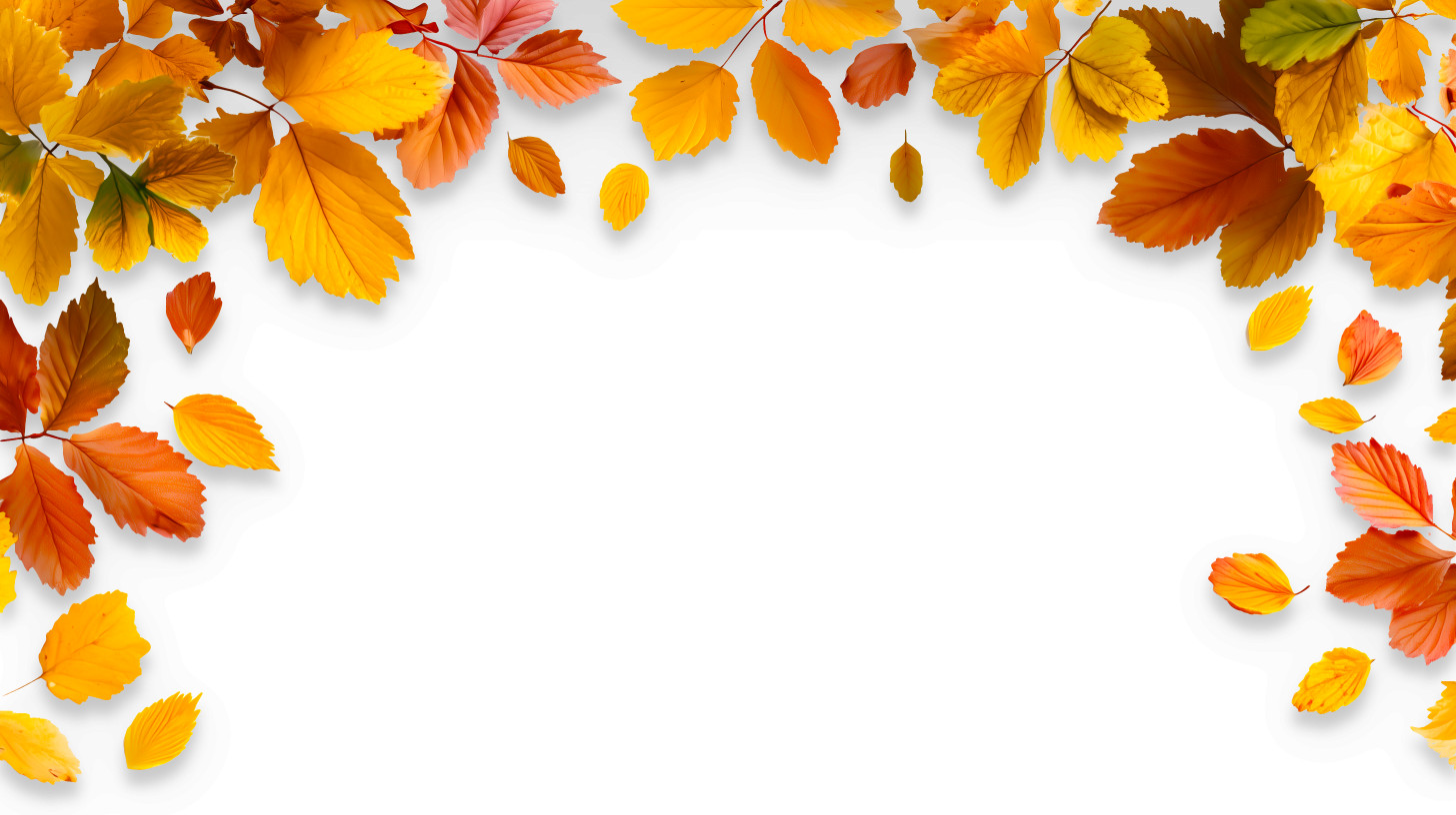 High-resolution clipart illustration of Fall Leaves Border Clipart PNG, designed for seasonal marketing campaigns, corporate event presentations, and holiday promotions.