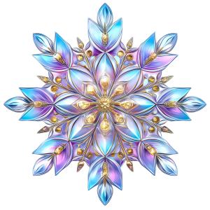 Crystal Snowflake Holiday Presentation PowerPoint clipart graphic preview.