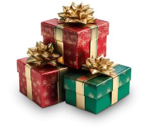 Christmas Gift Stack Holiday Presentation PowerPoint clipart graphic preview.