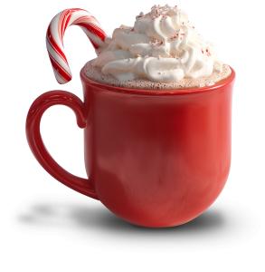 Festive Hot Chocolate Mug Holiday  for Presentations PowerPoint clipart graphic preview.