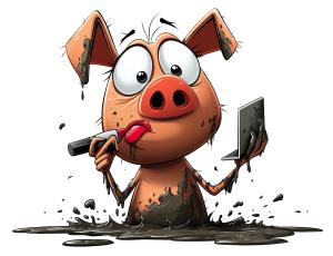 Pig in Lipstick Idiom PowerPoint clipart graphic preview.