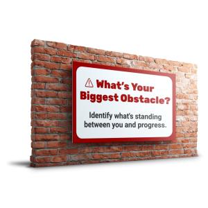 Overcoming Obstacles  Brick Wall Customizable PowerPoint clipart graphic preview.