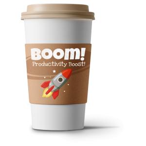 Productivity Boost Coffee Cup Customizable PowerPoint clipart graphic preview.